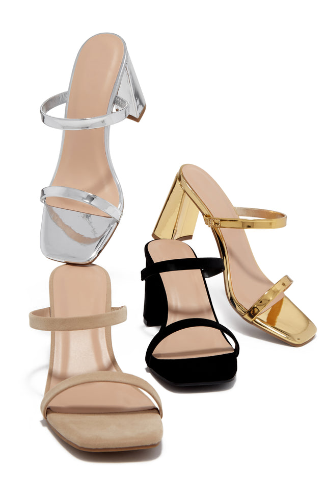 Load image into Gallery viewer, Heels Available In Black, Gold, Silver, And Nude