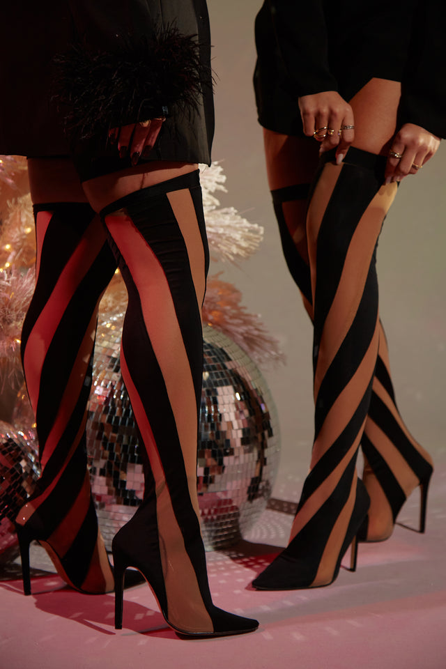 Load image into Gallery viewer, Black Over The Knee Boots