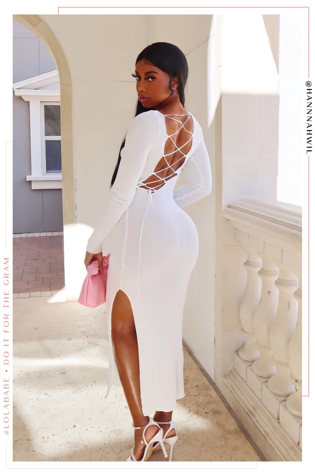 Load image into Gallery viewer, White Long Sleeve Dress