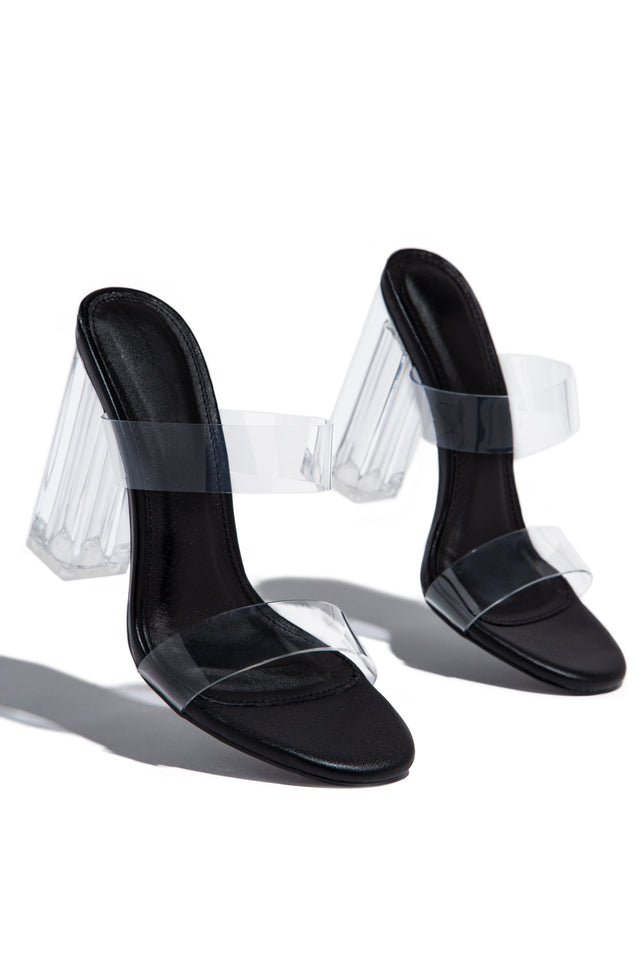 Load image into Gallery viewer, Black Heels with Clear Straps