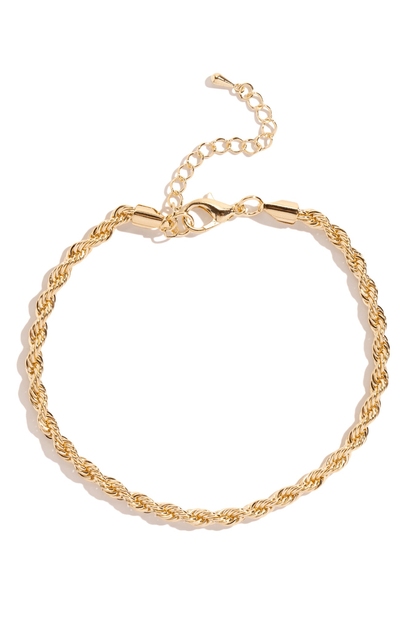 Gold rope sales chain anklet