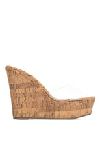 Load image into Gallery viewer, Summer in Cannes Platform Wedge Mules - Cork