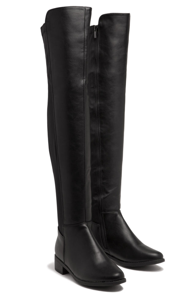 Load image into Gallery viewer, black chunky heel boot