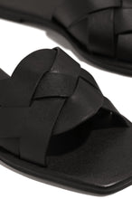 Load image into Gallery viewer, Black Woven Strap Slip On Sandals