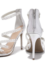 Load image into Gallery viewer, Silver Heels with Back Zipper Closure