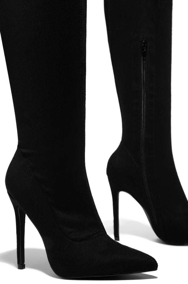 Load image into Gallery viewer, Sultry Touch Over The Knee Boots - Black