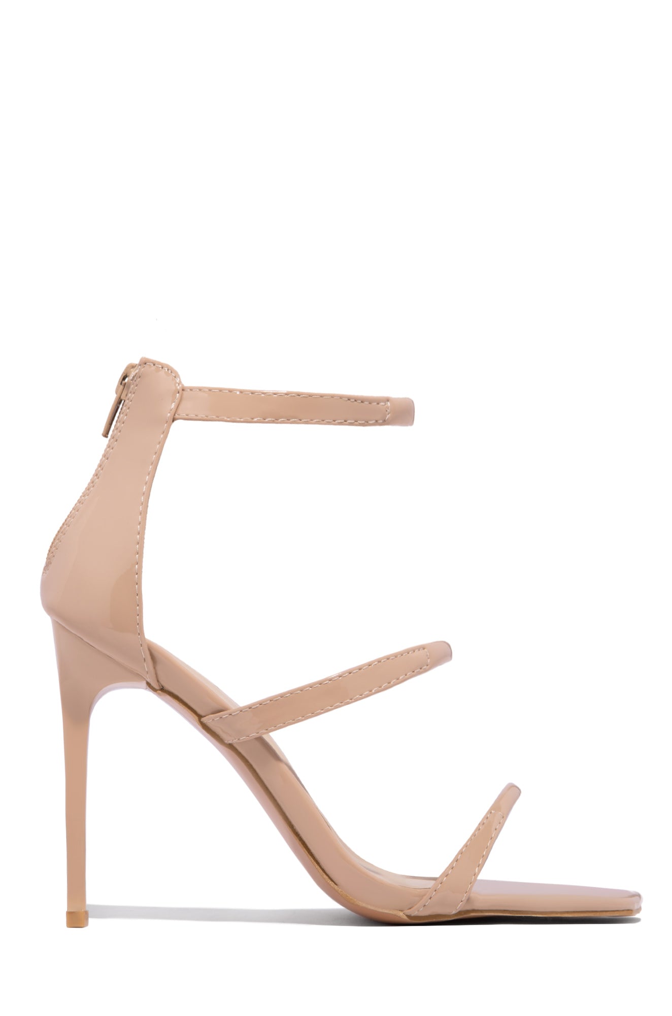 Tessie Triple Strap High Heels Nude