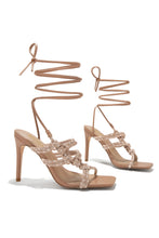 Load image into Gallery viewer, Nude Embellished Heels