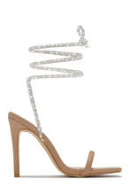 Load image into Gallery viewer, Pretty Girl Embellished Lace Up High Heels - White