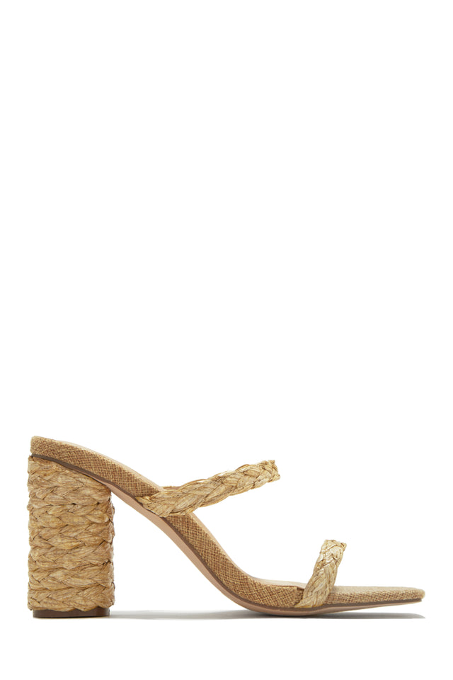 Load image into Gallery viewer, Out On Vacation Espadrille Block Heel Mules - Tan