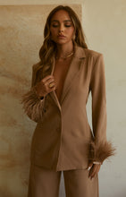 Load image into Gallery viewer, Nude Faux Feather Blazer
