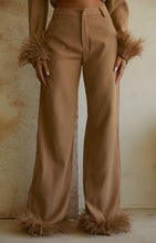 Load image into Gallery viewer, Nude Feather Trim Pant
