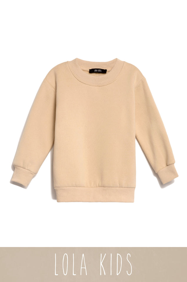 Load image into Gallery viewer, Mini Cozy Feels Kids Crewneck Sweater - Nude
