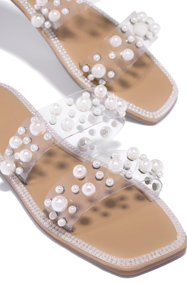 Load image into Gallery viewer, Faux Pearl Slip On Sandals