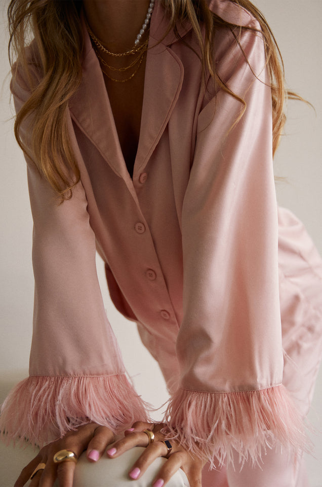 Load image into Gallery viewer, Lola Baby Two Piece Satin Pant Set - Pink