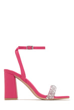 Load image into Gallery viewer, Pink Embellished Chunky Heel