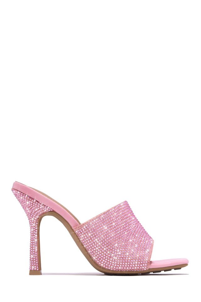 Load image into Gallery viewer, Nikkie Embellished High Heel Mules - Pink