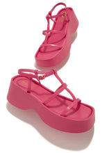Load image into Gallery viewer, Beach Trip Flat Platform Sandals - Pink