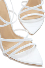 Load image into Gallery viewer, Polished Strappy High Heels - White