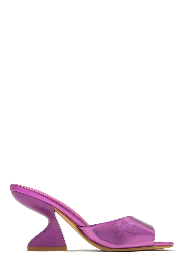 Load image into Gallery viewer, Racquel Mid Heel Mules - Metallic Pink