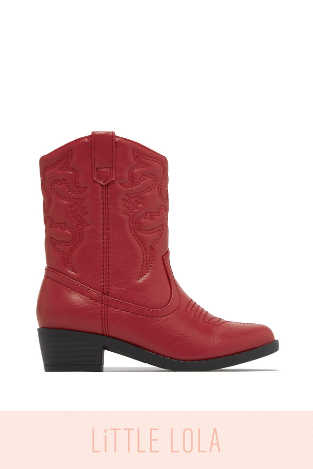 Load image into Gallery viewer, Mini Libby Kids Cowgirl Boots - Red
