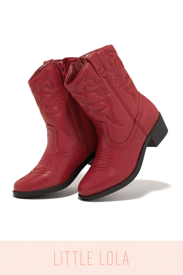 Load image into Gallery viewer, Mini Libby Kids Cowgirl Boots - Red