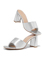 Load image into Gallery viewer, Silver Block Heels