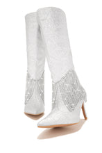 Load image into Gallery viewer, Silver Embellished Boot