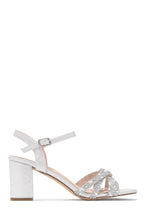 Load image into Gallery viewer, Silver-Tone Embellished Block Heels