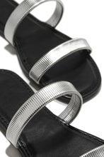 Load image into Gallery viewer, Silver-Tone Flat Sandals