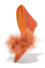 Load image into Gallery viewer, Faux Fur Tan Wedge Mules