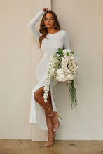 Load image into Gallery viewer, Long Sleeve White Bridal Dress