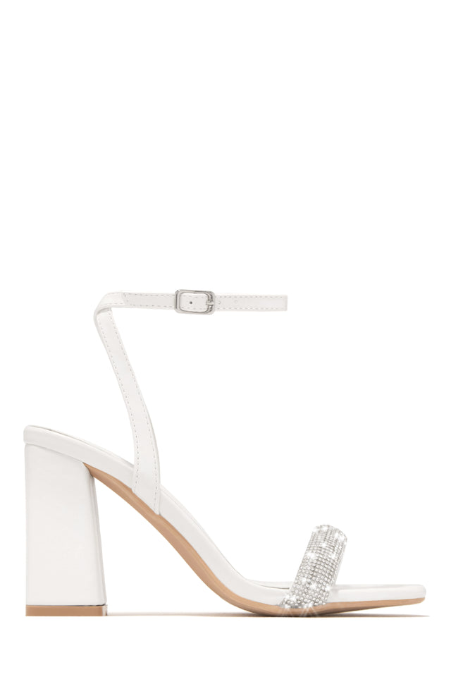 Load image into Gallery viewer, White Embellished Chunky Heel