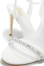Load image into Gallery viewer, White Embellished Open Toe Heels