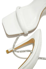 Load image into Gallery viewer, Pretty Girl Embellished Lace Up High Heels - White