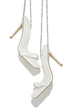 Load image into Gallery viewer, Pretty Girl Embellished Lace Up High Heels - White