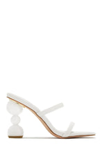 Load image into Gallery viewer, White Slip On Heel Mules