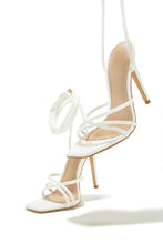 Load image into Gallery viewer, Holly Lace Up Strappy Heels - White