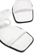 Load image into Gallery viewer, White Opened Square Toe Heels
