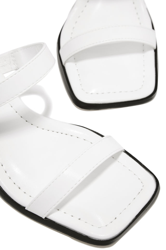 Load image into Gallery viewer, White Opened Square Toe Heels