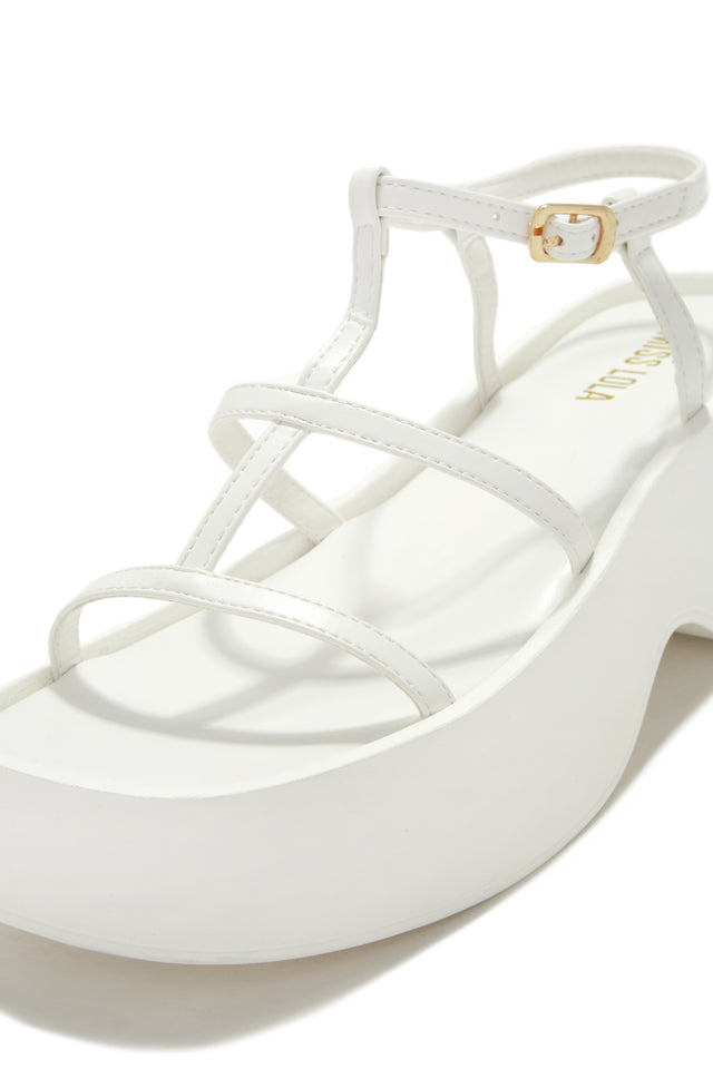 Load image into Gallery viewer, Beach Trip Flat Platform Sandals - White