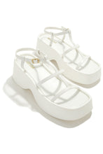 Load image into Gallery viewer, Beach Trip Flat Platform Sandals - White