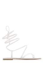 Load image into Gallery viewer, White Braided Strap Lace Up Sandals