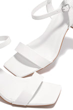 Load image into Gallery viewer, White Squared Toe Heel