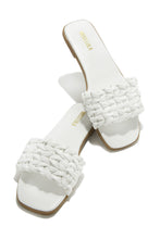 Load image into Gallery viewer, White Braided Strap Slip On Sandals