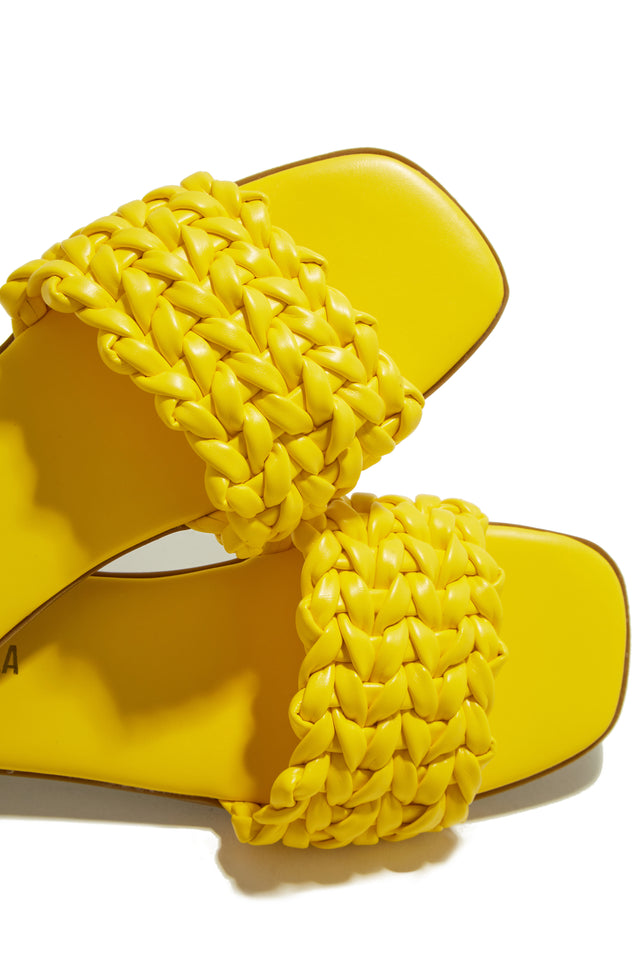 Load image into Gallery viewer, Yellow Braided Strap Sandals