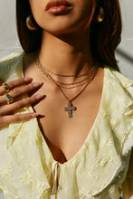 Load image into Gallery viewer, Amore Embellished Cross Pendant Necklace - Gold
