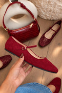 Hannah Mary Jane Ballet Flats – Wine