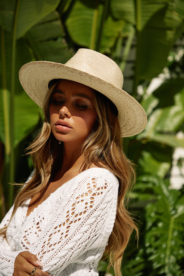 Load image into Gallery viewer, Plam Straw Hat
