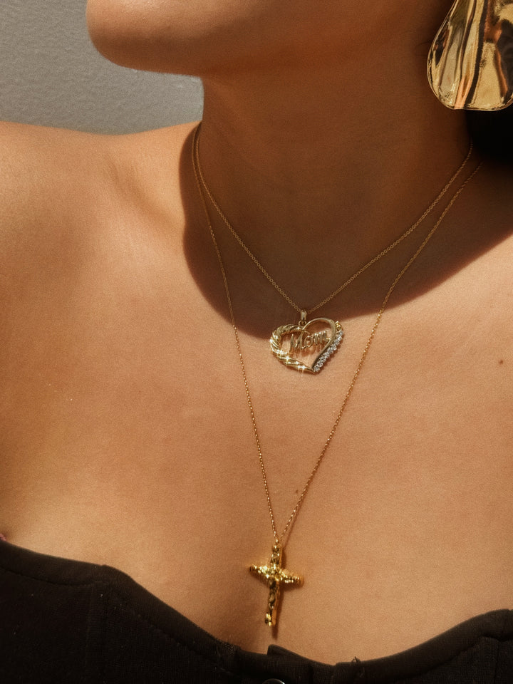 Load image into Gallery viewer, With Love Embellished Heart Necklace- Gold
